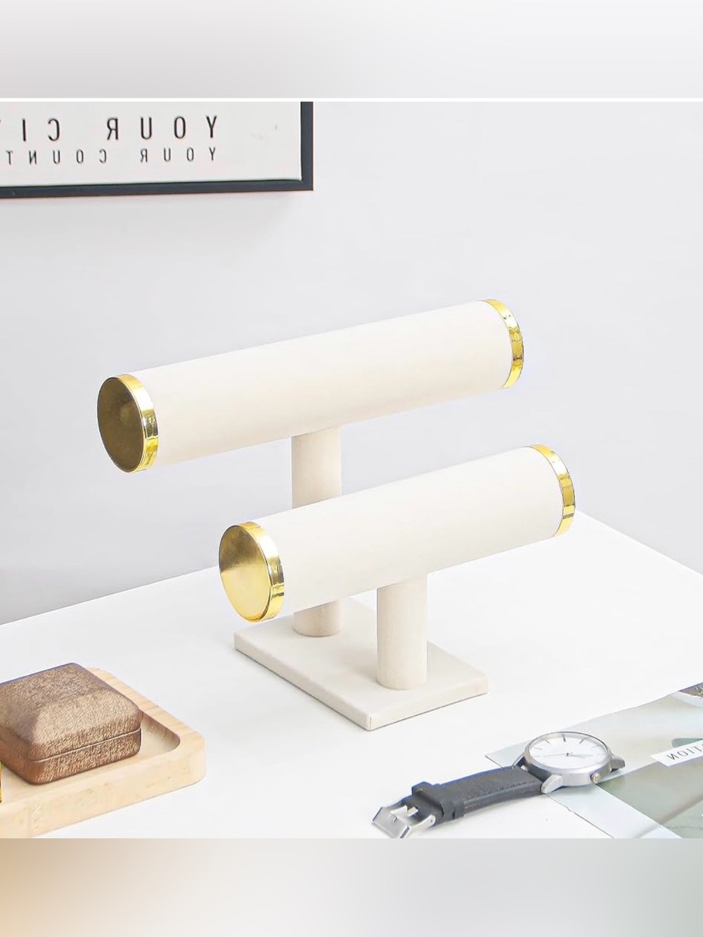 2 Tier Velvet Bracelet Holder Stand